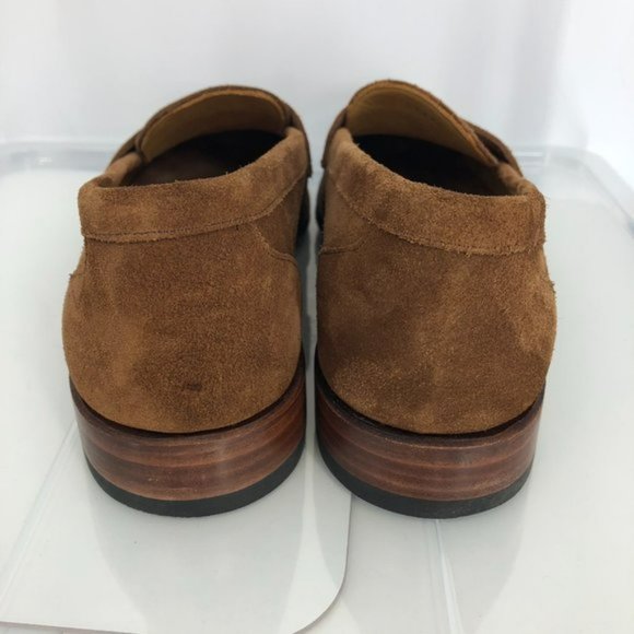Meermin Mens Brown Mallorca Goodyear Welted Brown Suede Penny Loafers 7.5 - Picture 5 of 7